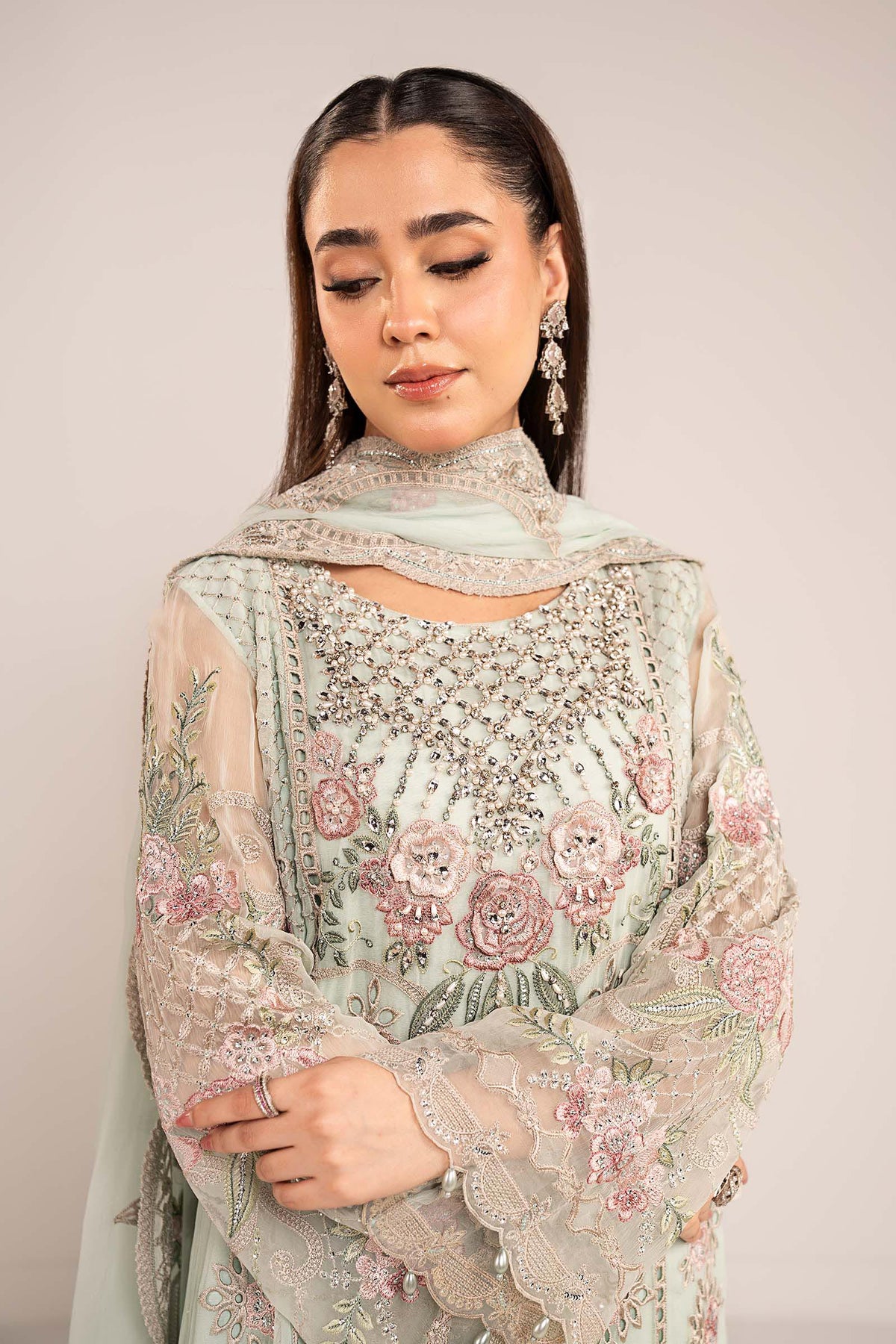 Maria  B | luxury formals | SF-EF26-01-Sea Green, image 5