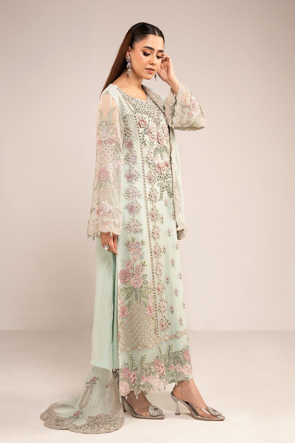 Maria  B | luxury formals | SF-EF26-01-Sea Green, image 9