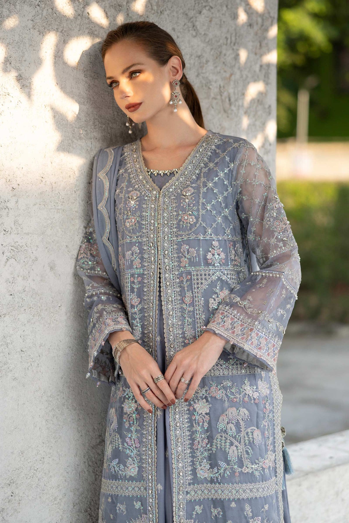Maria B | Modern Archives | 3 Piece Embroidered Organza Suit, image 5