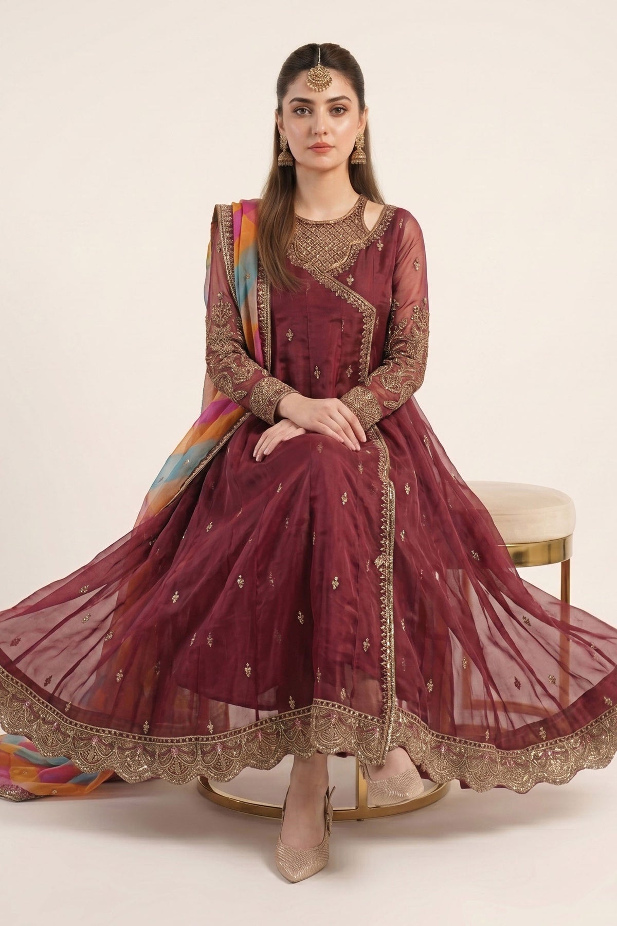 Maria B | Luxury Formals | SF-EF26-08-Maroon, image 3