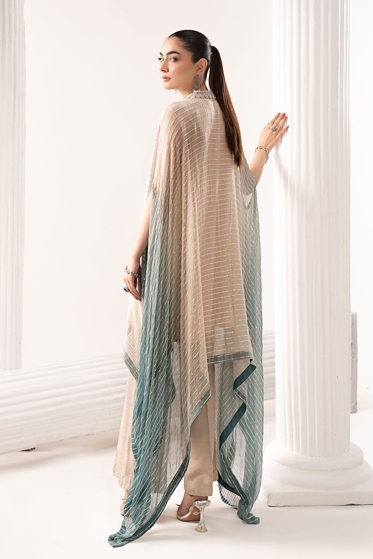 Maria B | Luxury Formals | SF-EF26-11-Beige and Green-3