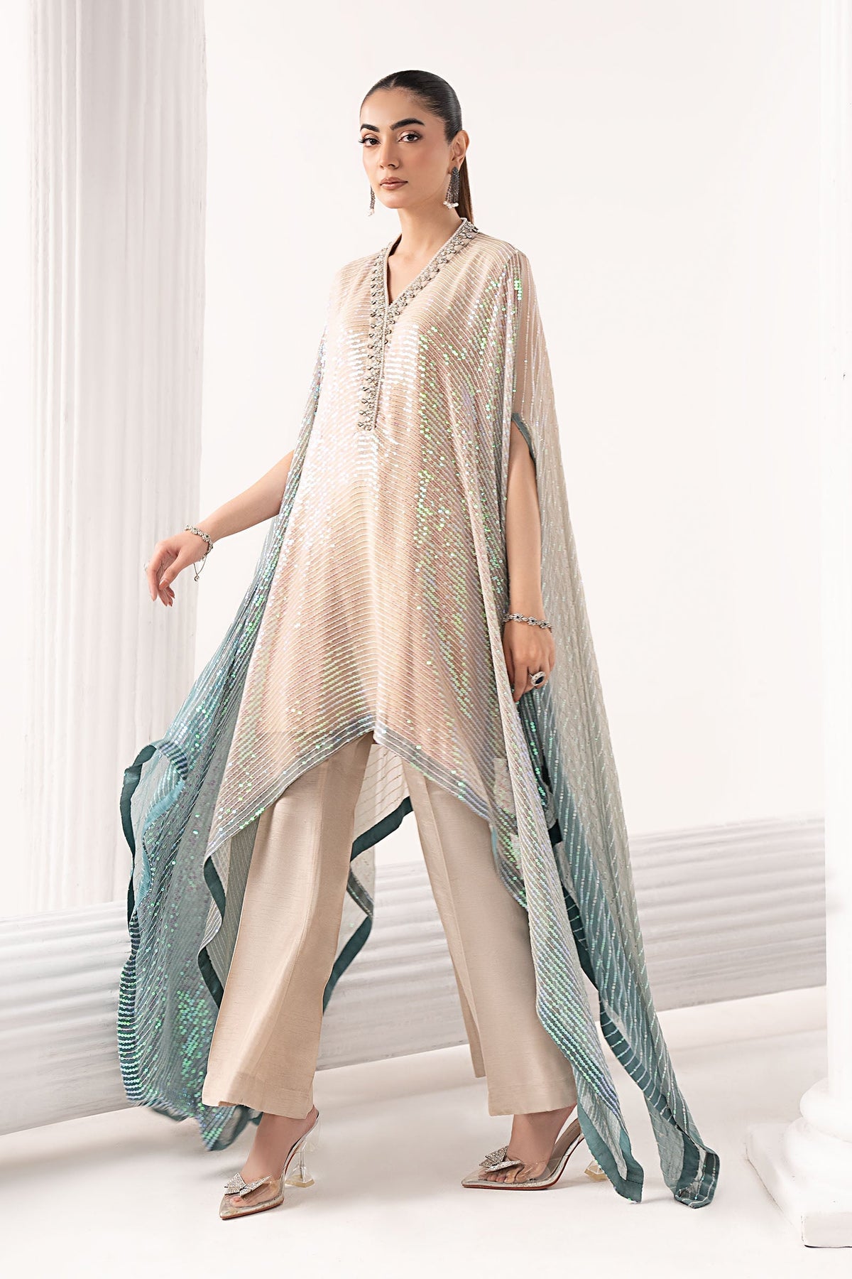 Maria B | Luxury Formals | SF-EF26-11-Beige and Green-11