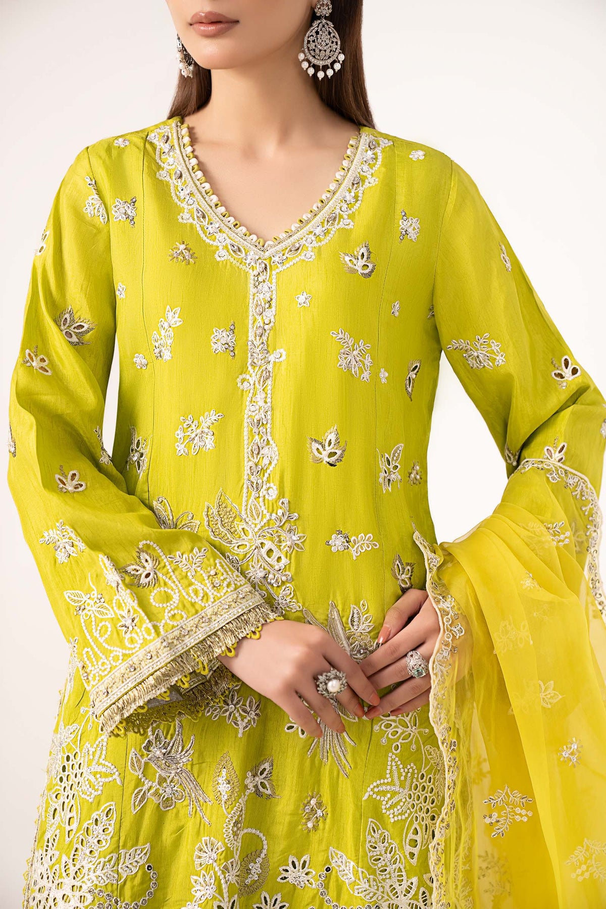 Maria B | Luxury Formals | SF-EF26-19-Acid Green, image 4