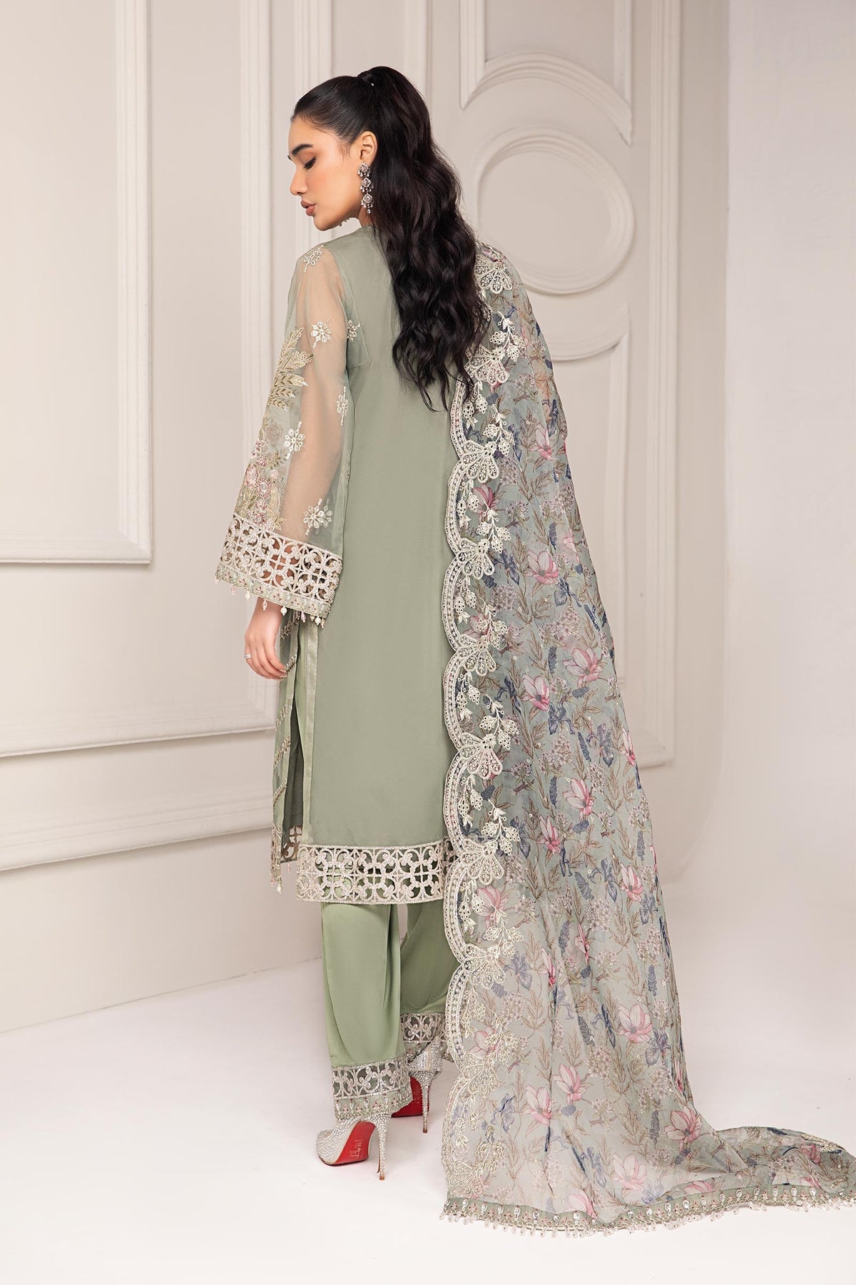 Maria B | Pre Fall Dresses | 3 Piece Embroidered Organza Suit TT, image 2