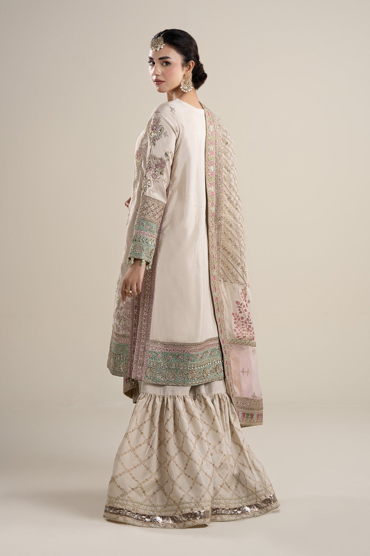 Maria B | Pre Fall Dresses | 3 Piece Embroidered Bamber Raw Silk Suit HH, image 2