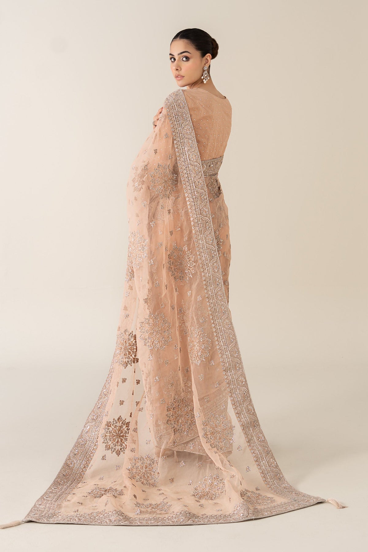 Maria B | Pre Fall 25 | Organza Saree 09 -  Maria B Ladies Clothes - Original Designer Dress - House of Maryam