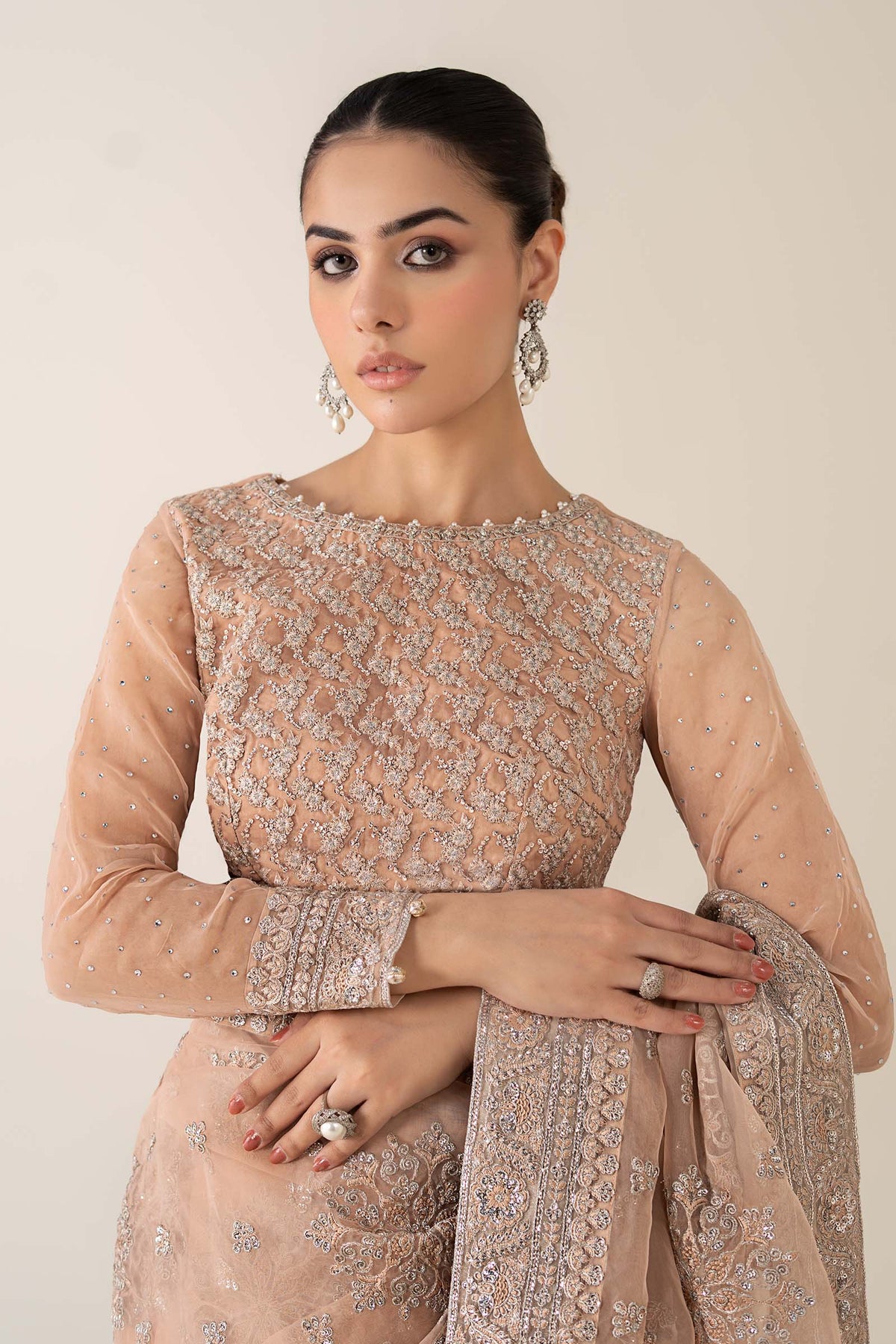 Maria B | Pre Fall 25 | Organza Saree 09 -  Maria B Ladies Clothes - Original Designer Dress - House of Maryam