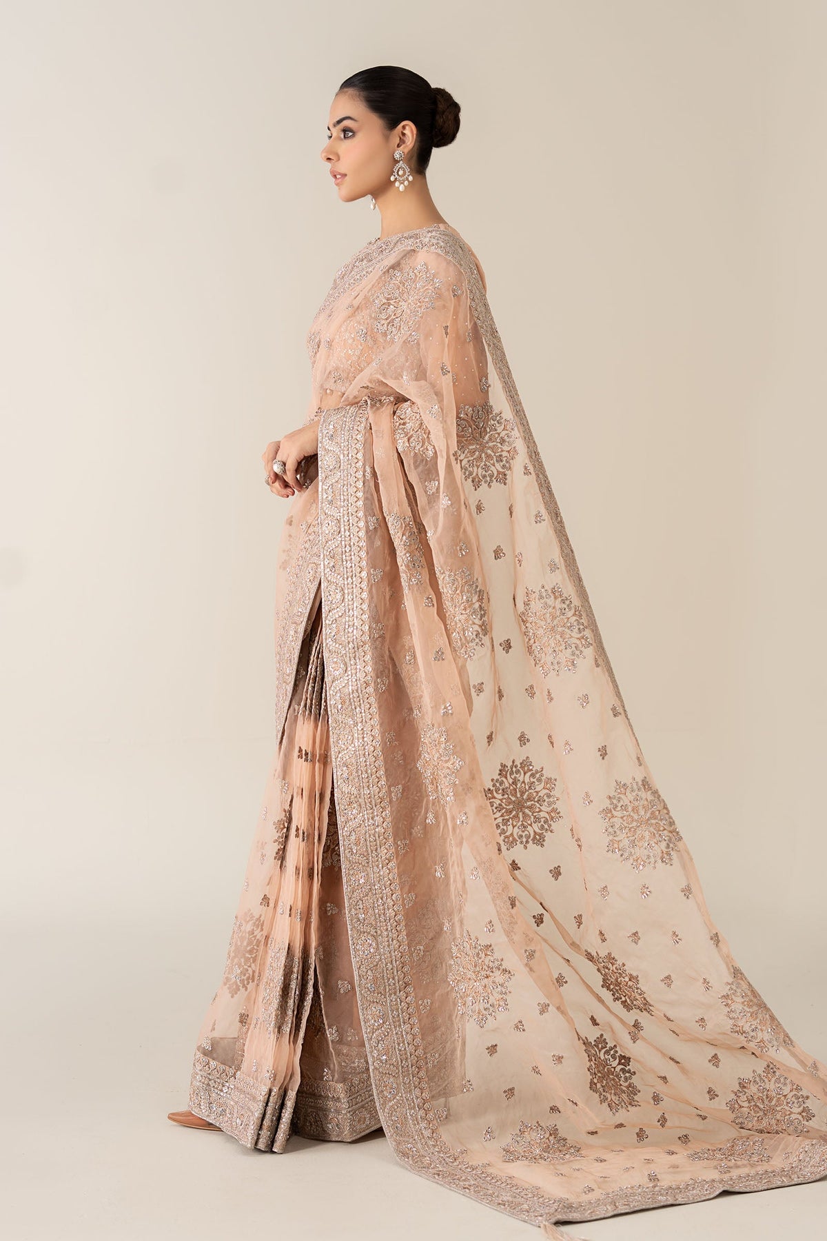 Maria B | Pre Fall 25 | Organza Saree 09 -  Maria B Ladies Clothes - Original Designer Dress - House of Maryam