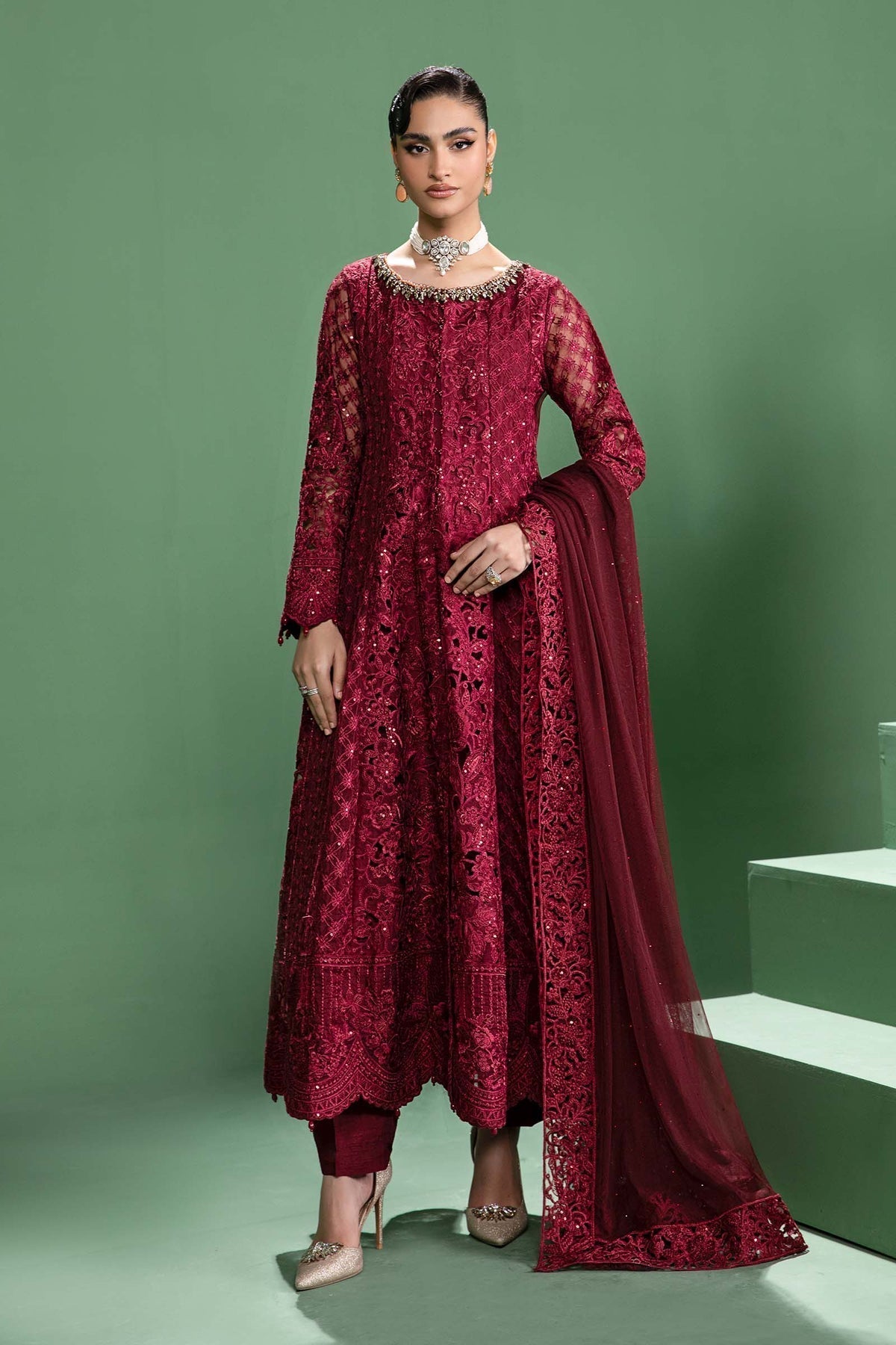 Maria b | Formal Wears | SF-W24-46 -  Maria B Formal - Original Designer Dress - House of Maryam