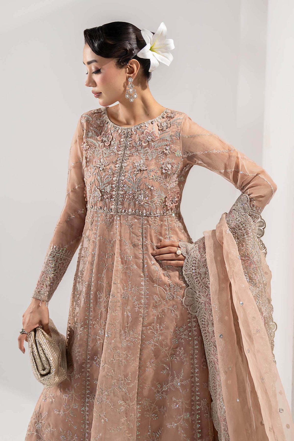 Maria B | Pre Fall Dresses | 3 Piece Embroidered Organza Suit ZS, image 4