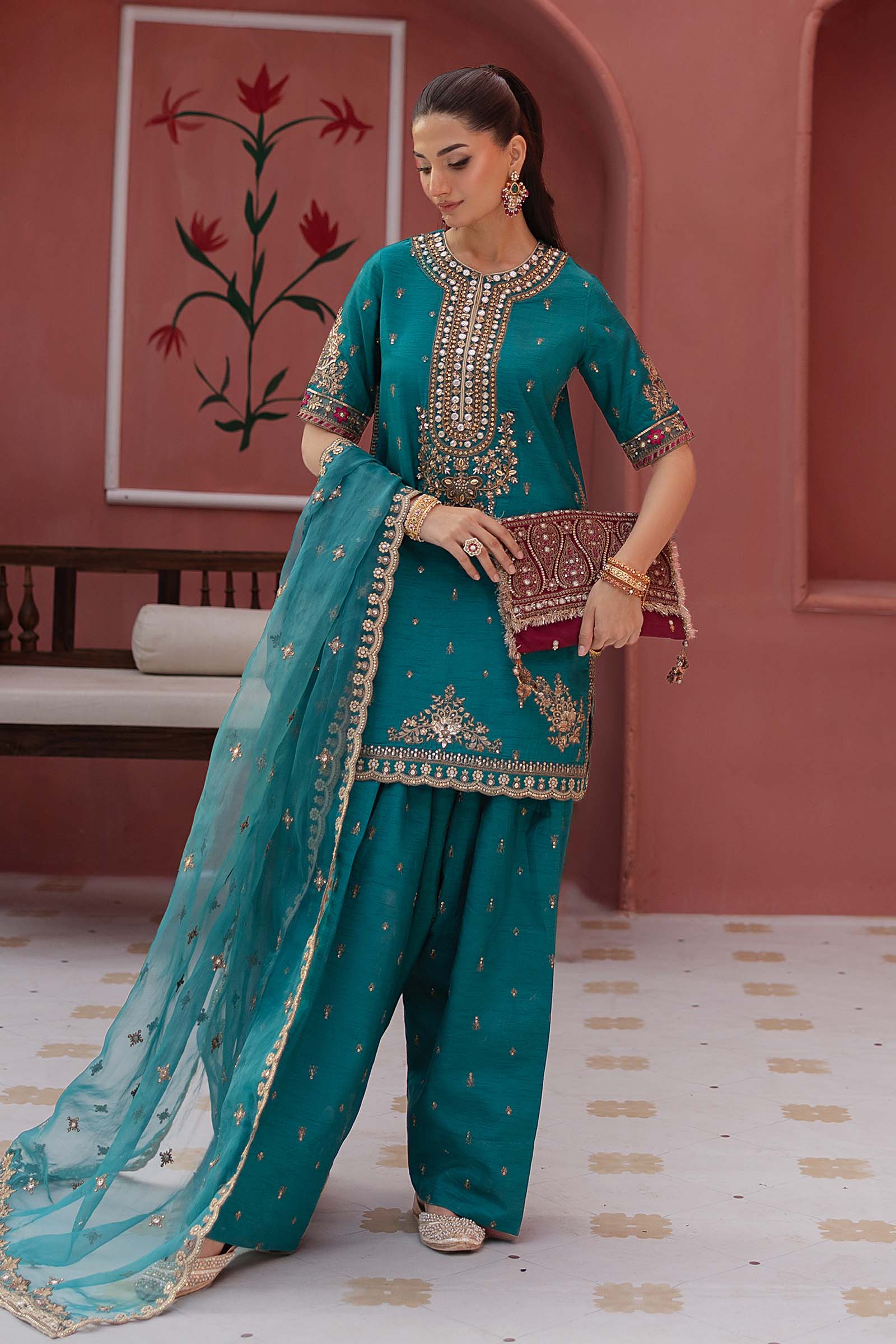 Maria B | Formal Wears | SF-EF25-63 -  Maria B Ladies Clothes - Original Designer Dress - House of Maryam