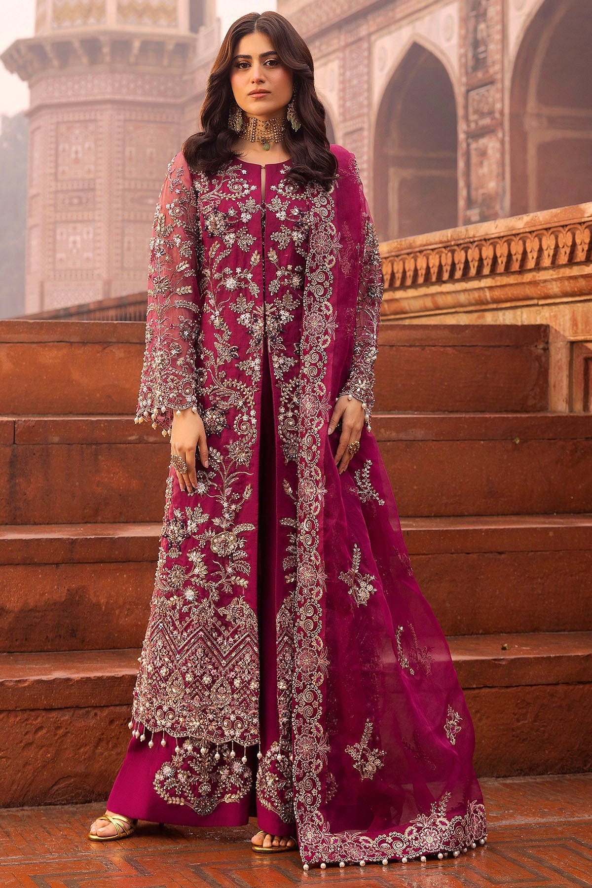 Motifz | Bridal Couture | 0013-HEER EMBROIDERED ORGANZA STITCHED -  Motifz Ladies Clothes - Original Designer Dress - House of Maryam