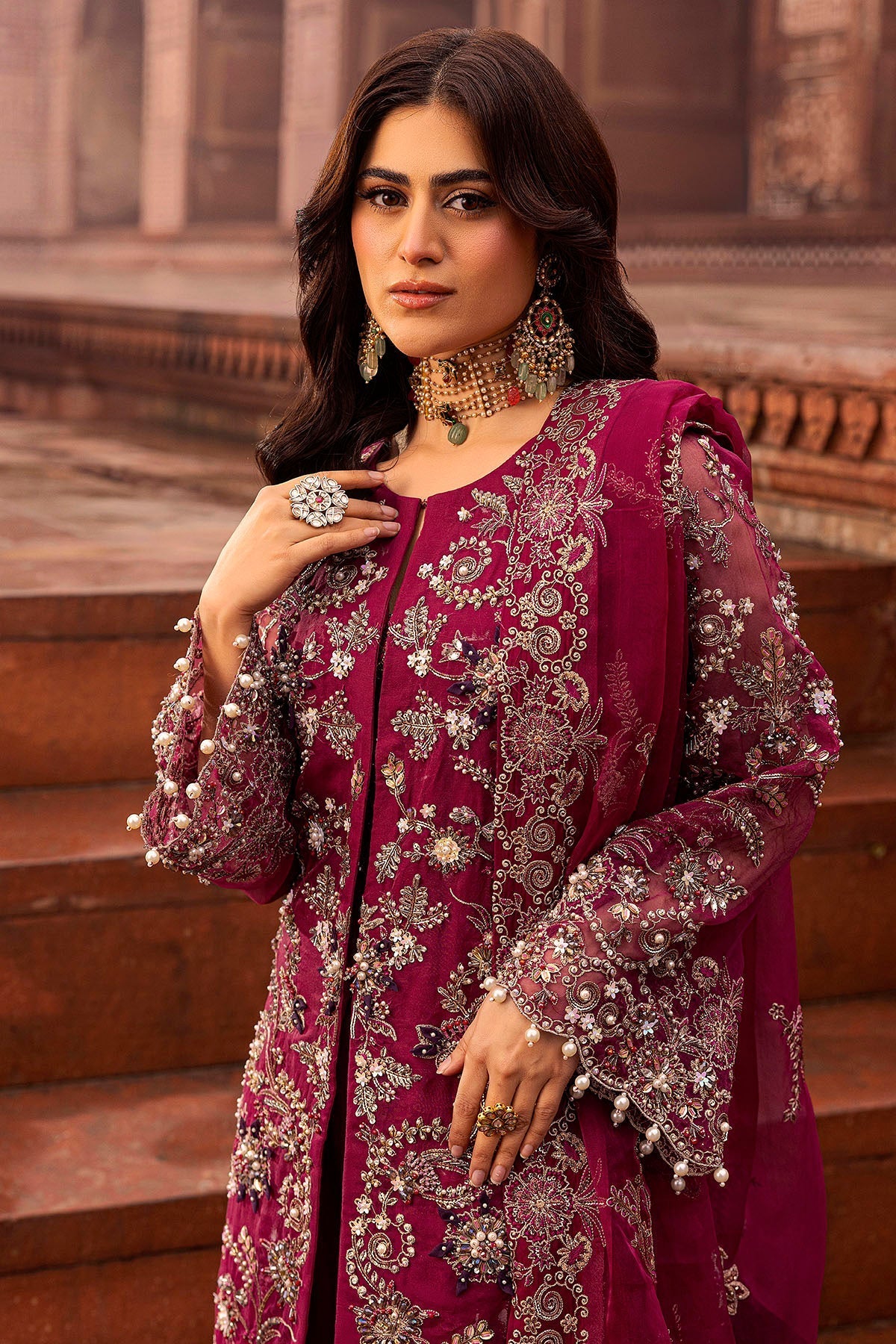 Motifz | Bridal Couture | 0013-HEER EMBROIDERED ORGANZA STITCHED -  Motifz Ladies Clothes - Original Designer Dress - House of Maryam