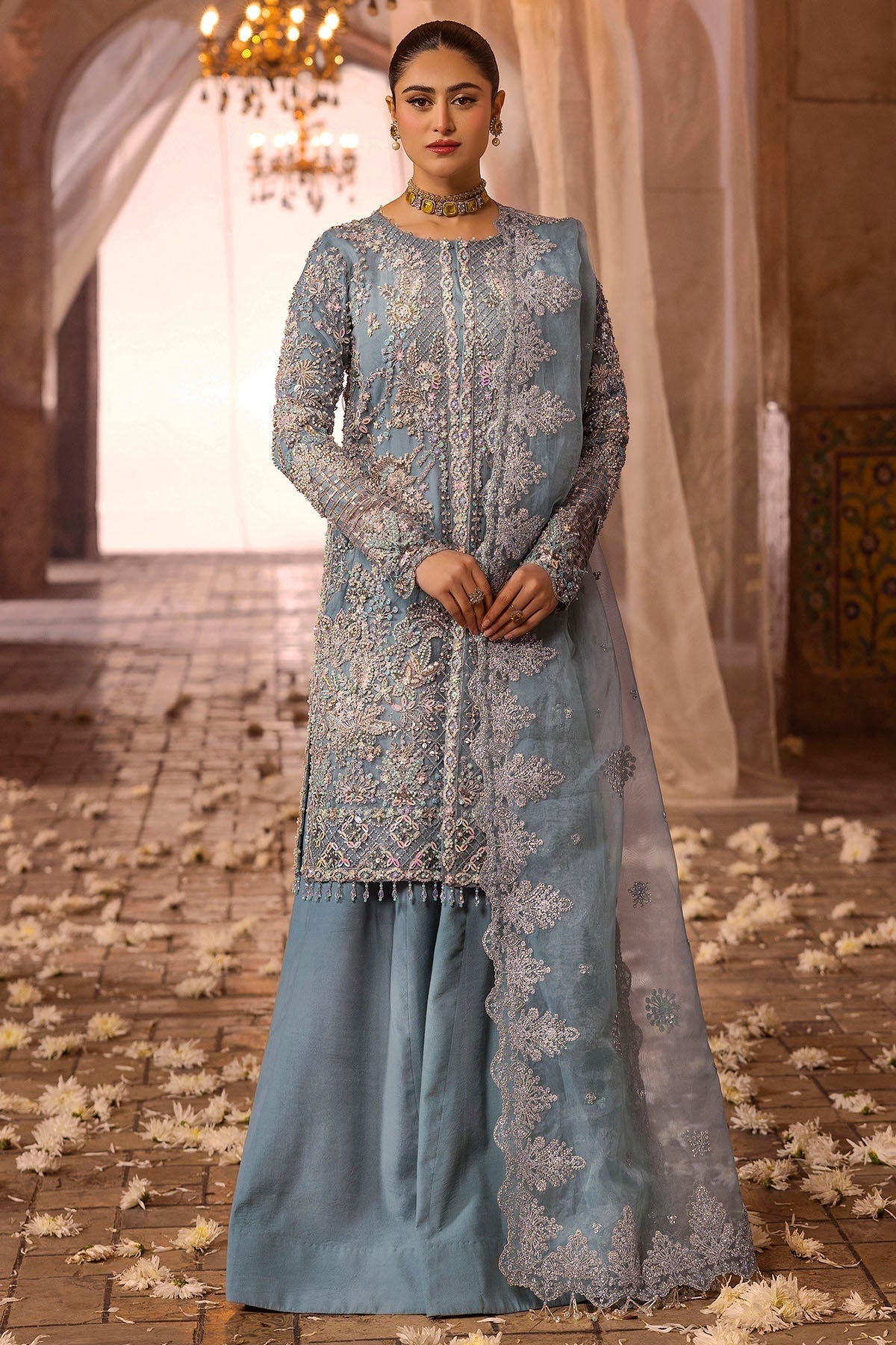 Motifz | Bridal Couture | 0014-FIROZEH EMBROIDERED ORGANZA STITCHED -  Motifz Ladies Clothes - Original Designer Dress - House of Maryam