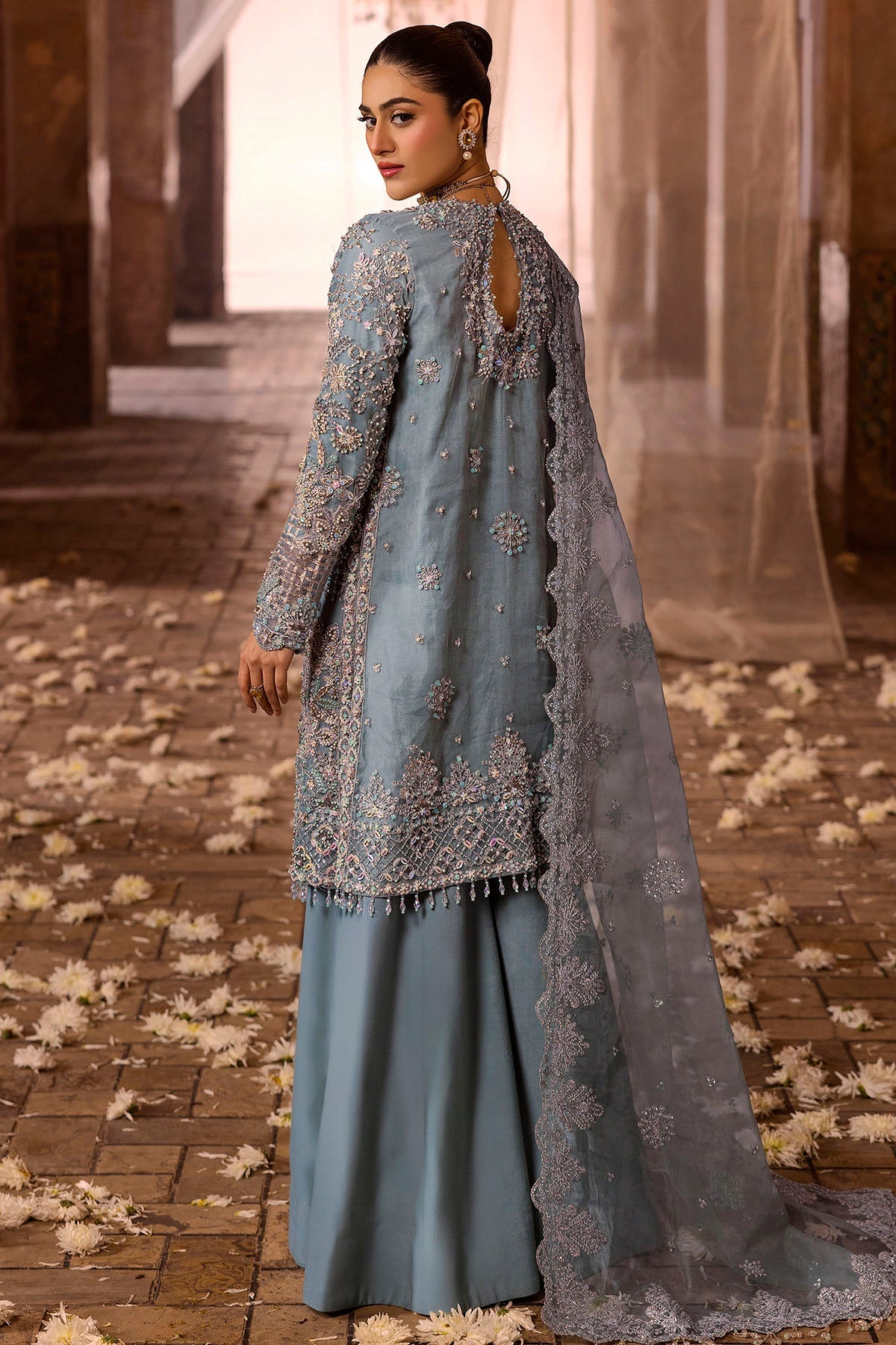Motifz | Bridal Couture | 0014-FIROZEH EMBROIDERED ORGANZA STITCHED -  Motifz Ladies Clothes - Original Designer Dress - House of Maryam