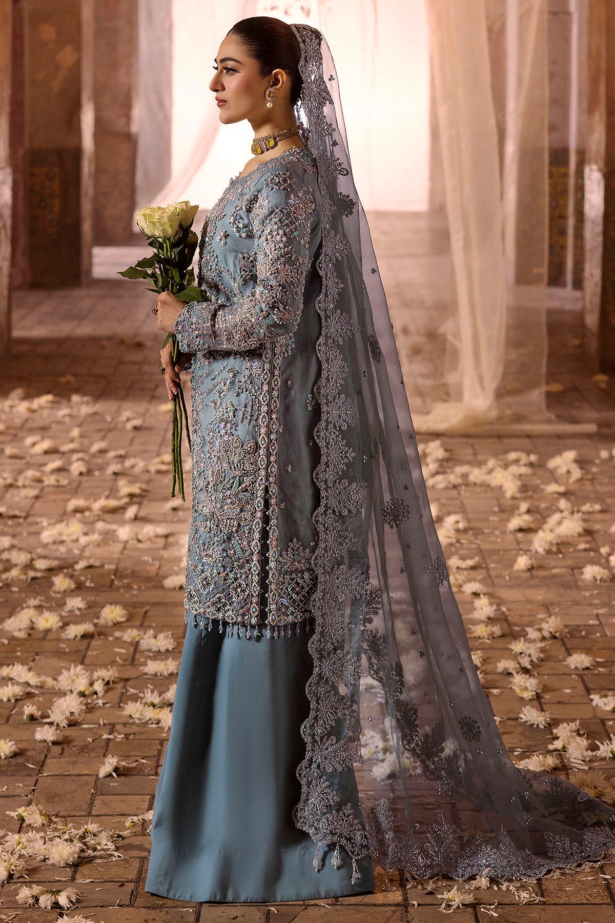 Motifz | Bridal Couture | 0014-FIROZEH EMBROIDERED ORGANZA STITCHED -  Motifz Ladies Clothes - Original Designer Dress - House of Maryam