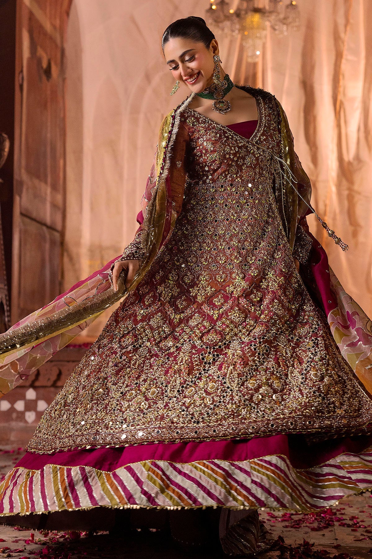 Motifz | Bridal Couture | 0020-NAURATAN EMBROIDERED MESSORI STITCHED -  Motifz Ladies Clothes - Original Designer Dress - House of Maryam