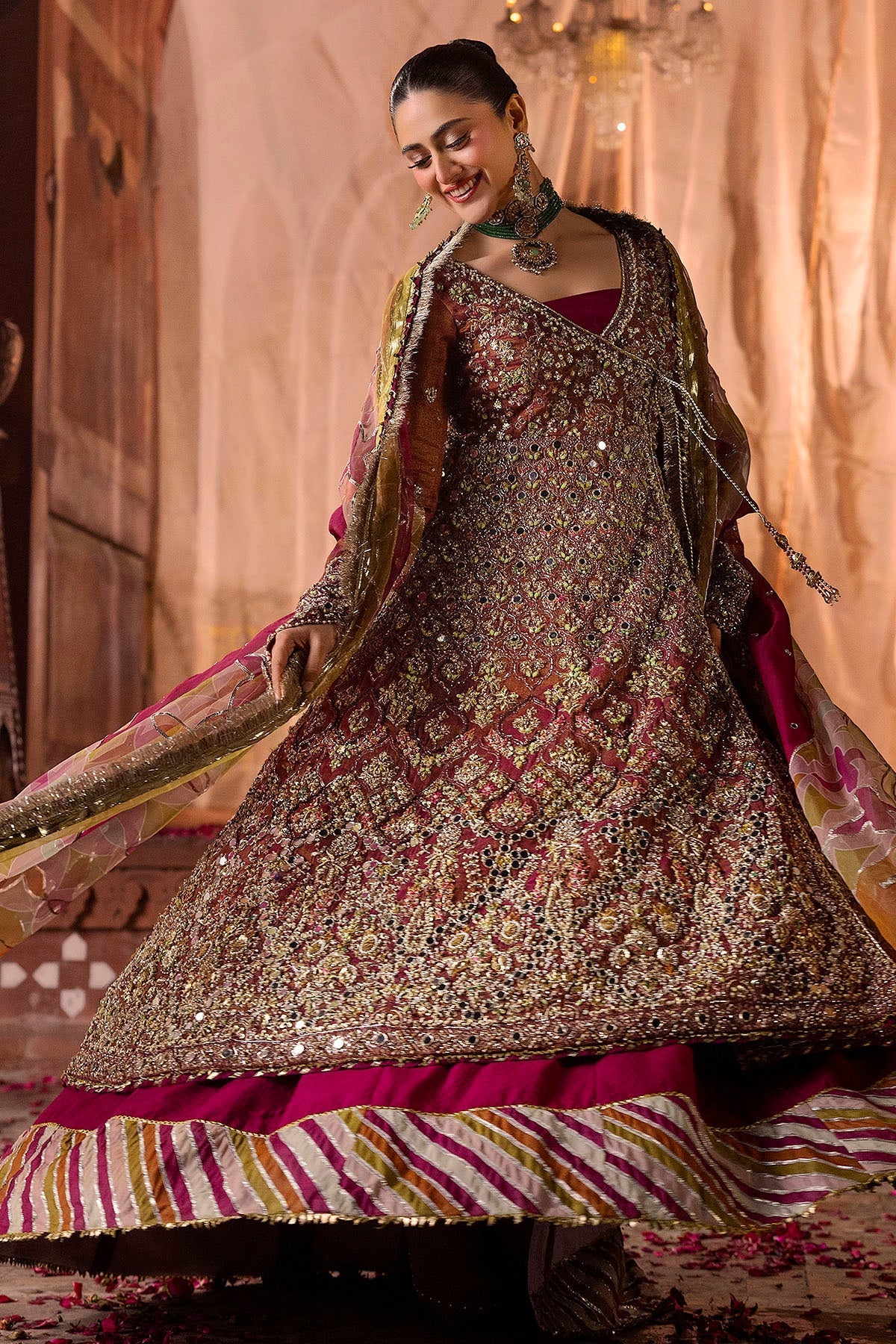 Motifz | Bridal Couture | 0020-NAURATAN EMBROIDERED MESSORI STITCHED -  Motifz Ladies Clothes - Original Designer Dress - House of Maryam