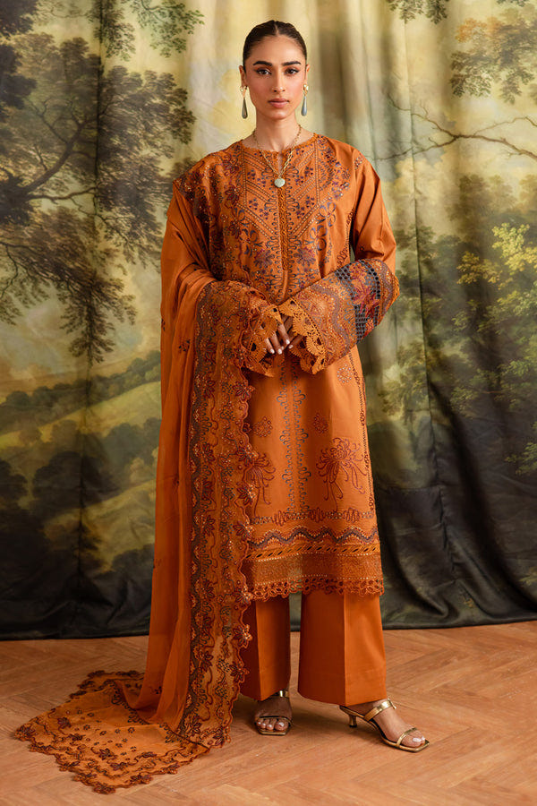 Marjjan | Guzel Lawn | SMC 208-A (Rust) -  Marjjan Ladies Clothes - Original Designer Dress - House of Maryam