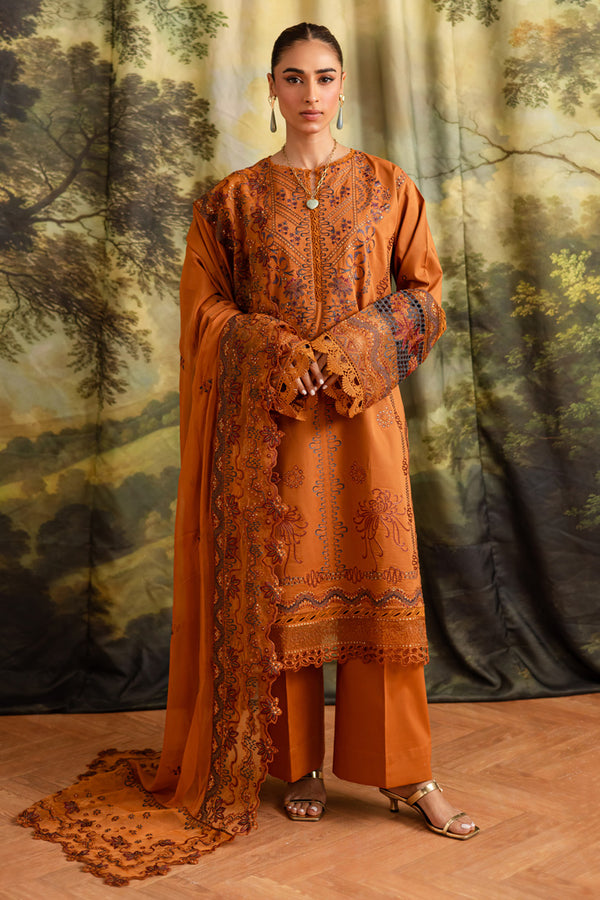 Marjjan | Guzel Lawn | SMC 208-A (Rust) -  Marjjan Ladies Clothes - Original Designer Dress - House of Maryam
