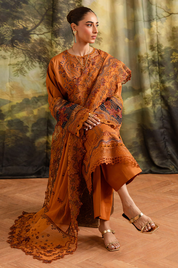 Marjjan | Guzel Lawn | SMC 208-A (Rust) -  Marjjan Ladies Clothes - Original Designer Dress - House of Maryam
