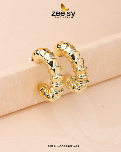 Spiral Hoop Earrings -  Zeesy Earrings - Original Designer Dress - House of Maryam