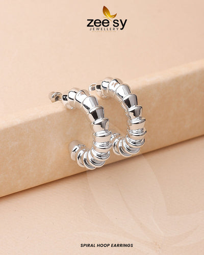 Spiral Hoop Earrings -  Zeesy Earrings - Original Designer Dress - House of Maryam