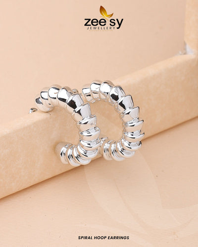 Spiral Hoop Earrings -  Zeesy Earrings - Original Designer Dress - House of Maryam