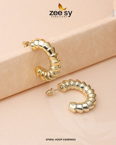 Spiral Hoop Earrings -  Zeesy Earrings - Original Designer Dress - House of Maryam