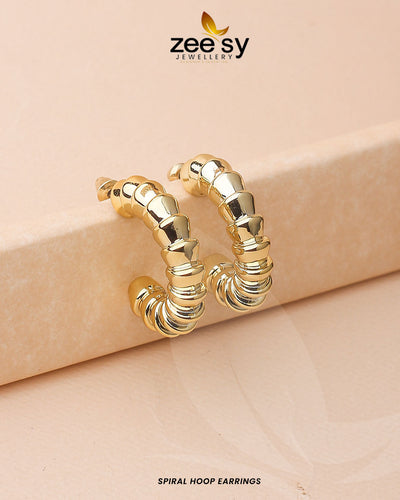 Spiral Hoop Earrings -  Zeesy Earrings - Original Designer Dress - House of Maryam