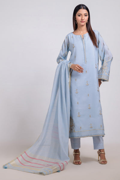 Bonanza Satrangi | P Blue Fancy 3 Piece (SS5243P50) -  Bonanza Satrangi Ready To Wear - Original Designer Dress - House of Maryam