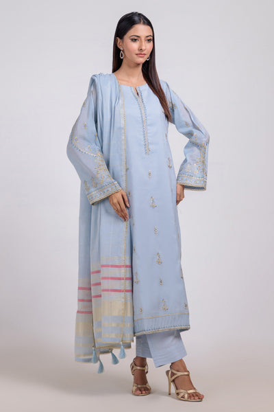 Bonanza Satrangi | P Blue Fancy 3 Piece (SS5243P50) -  Bonanza Satrangi Ready To Wear - Original Designer Dress - House of Maryam