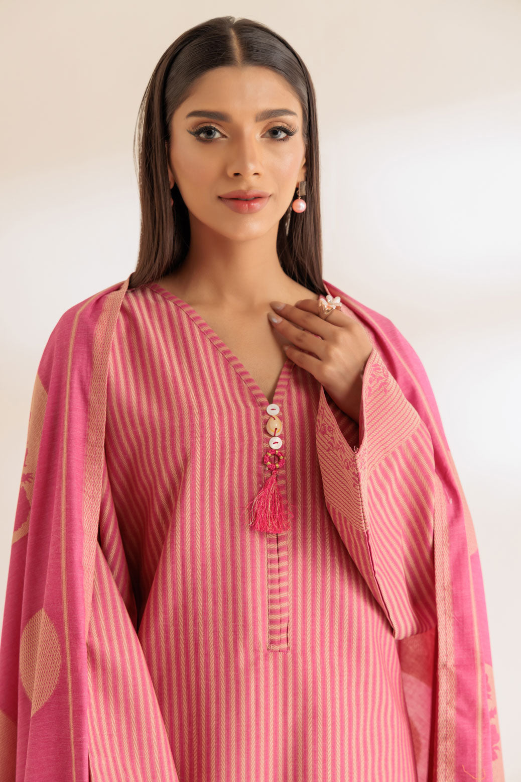 Bonanza Satrangi | Pink Jacquard 2 Piece (SS6242P35) -  Bonanza Satrangi Ready To Wear - Original Designer Dress - House of Maryam