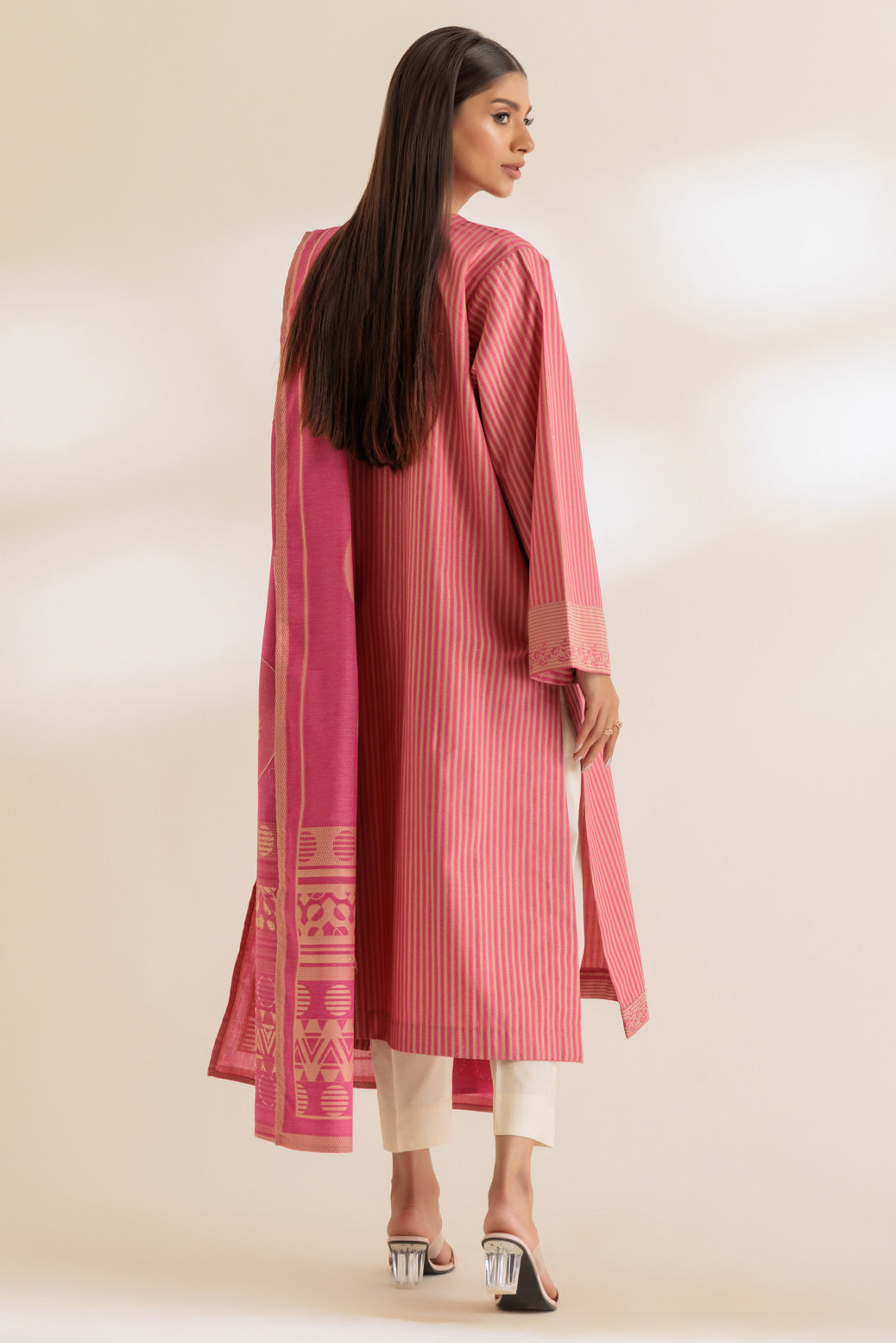 Bonanza Satrangi | Pink Jacquard 2 Piece (SS6242P35) -  Bonanza Satrangi Ready To Wear - Original Designer Dress - House of Maryam