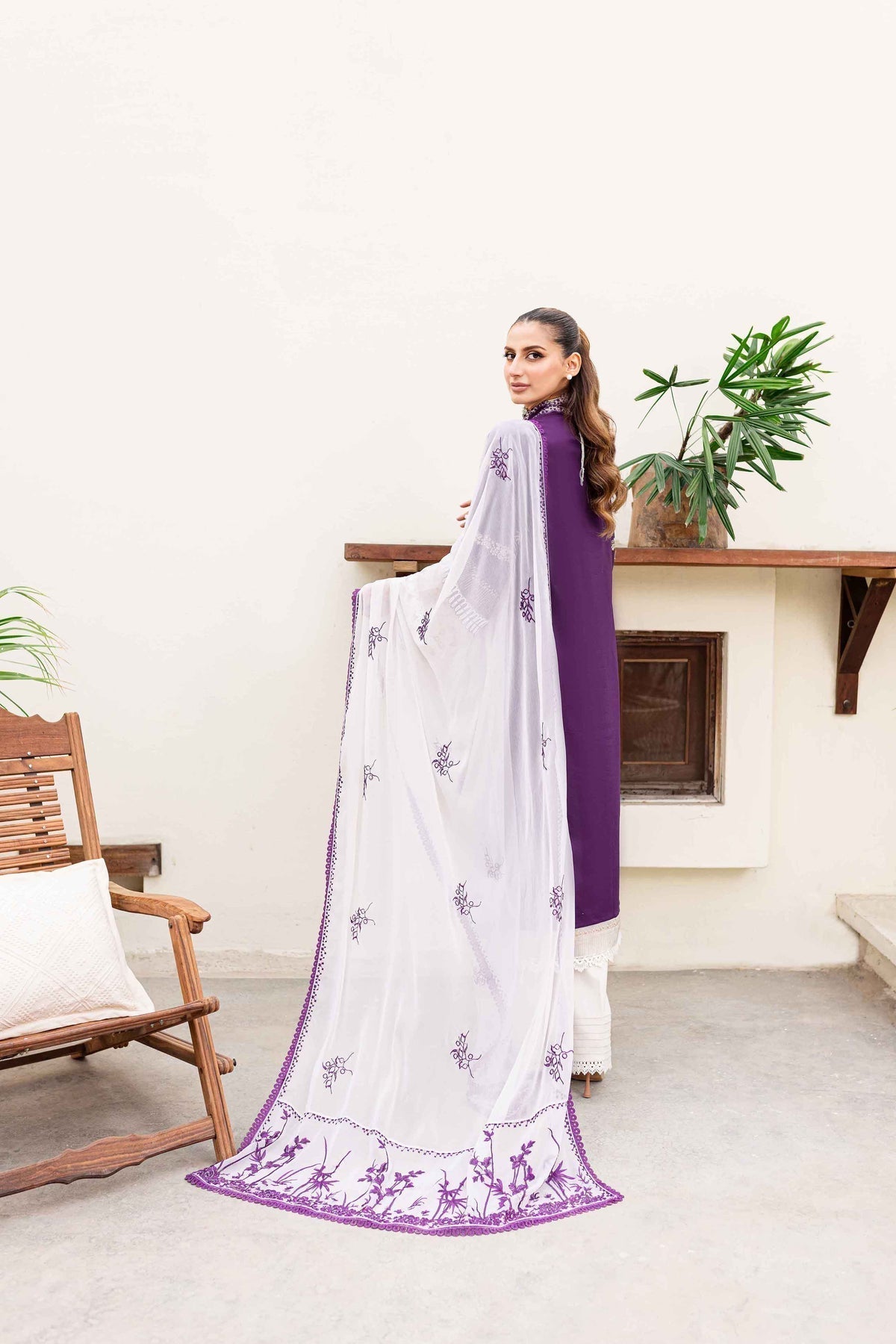 Sable Vogue | Shiree Lawn 24 | Plum Orchid -  Sable Vogue Luxury - Original Designer Dress - House of Maryam