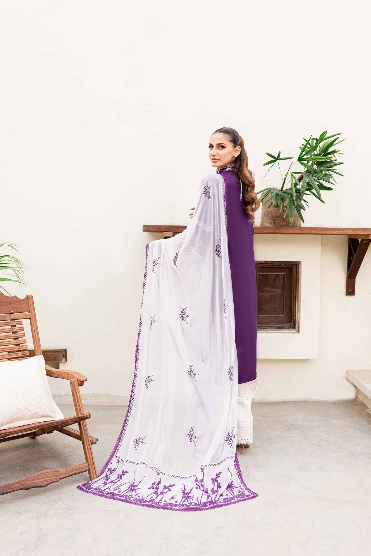 Sable Vogue | Shiree Lawn 24 | Plum Orchid -  Sable Vogue Luxury - Original Designer Dress - House of Maryam