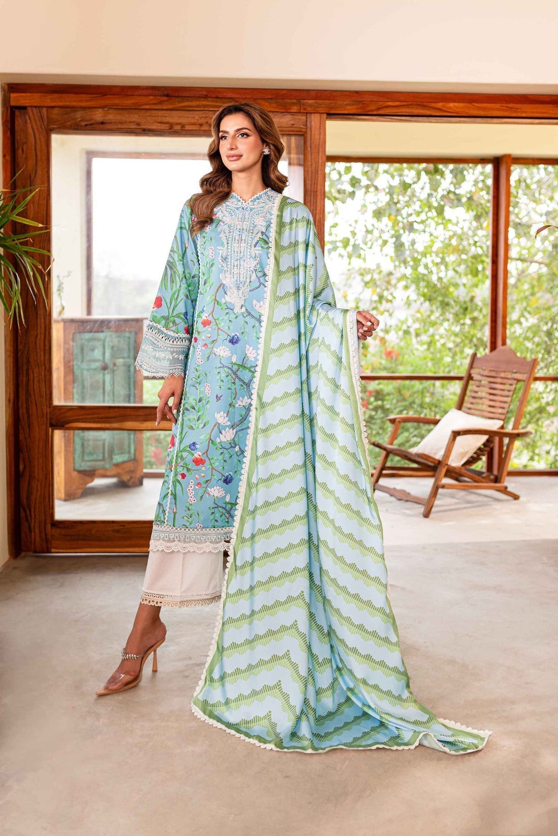 Sable Vogue | Shiree Lawn 24 | Flower Of Paradise by Designer Sable Vogue - House of Maryam - Pakistani Designer Ethnic Wear in {{ shop.shopifyCountryName }}