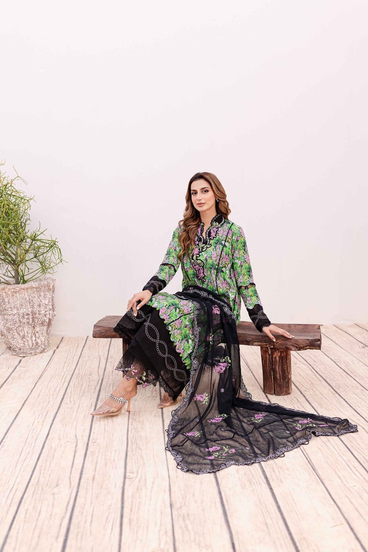 Sable Vogue | Shiree Lawn 24 | Black Iris -  Sable Vogue Luxury - Original Designer Dress - House of Maryam