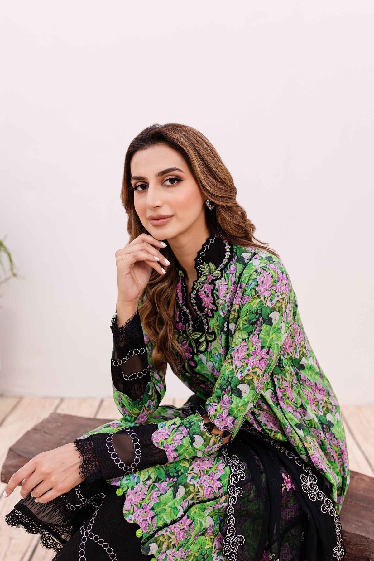 Sable Vogue | Shiree Lawn 24 | Black Iris -  Sable Vogue Luxury - Original Designer Dress - House of Maryam