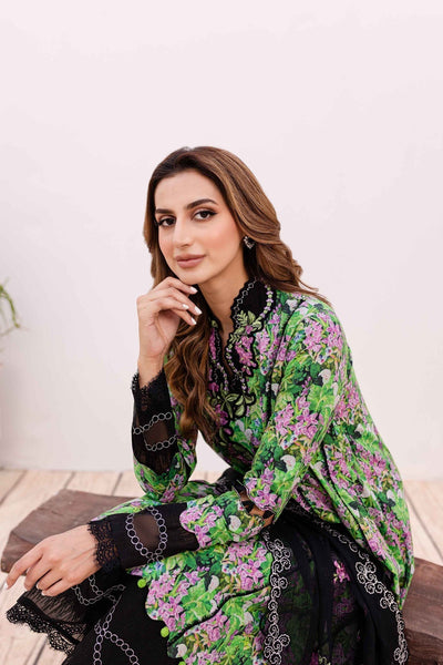 Sable Vogue | Shiree Lawn 24 | Black Iris -  Sable Vogue Luxury - Original Designer Dress - House of Maryam