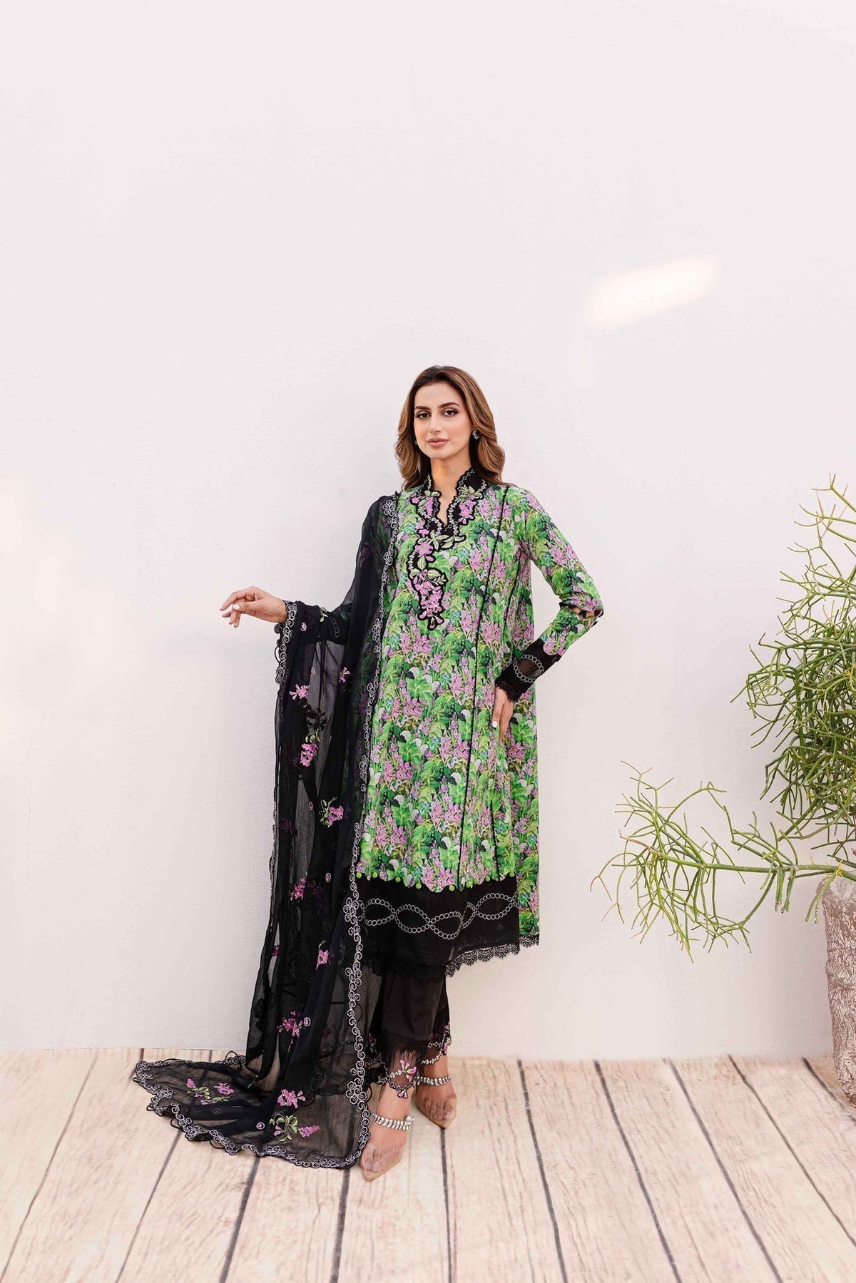 Sable Vogue | Shiree Lawn 24 | Black Iris -  Sable Vogue Luxury - Original Designer Dress - House of Maryam