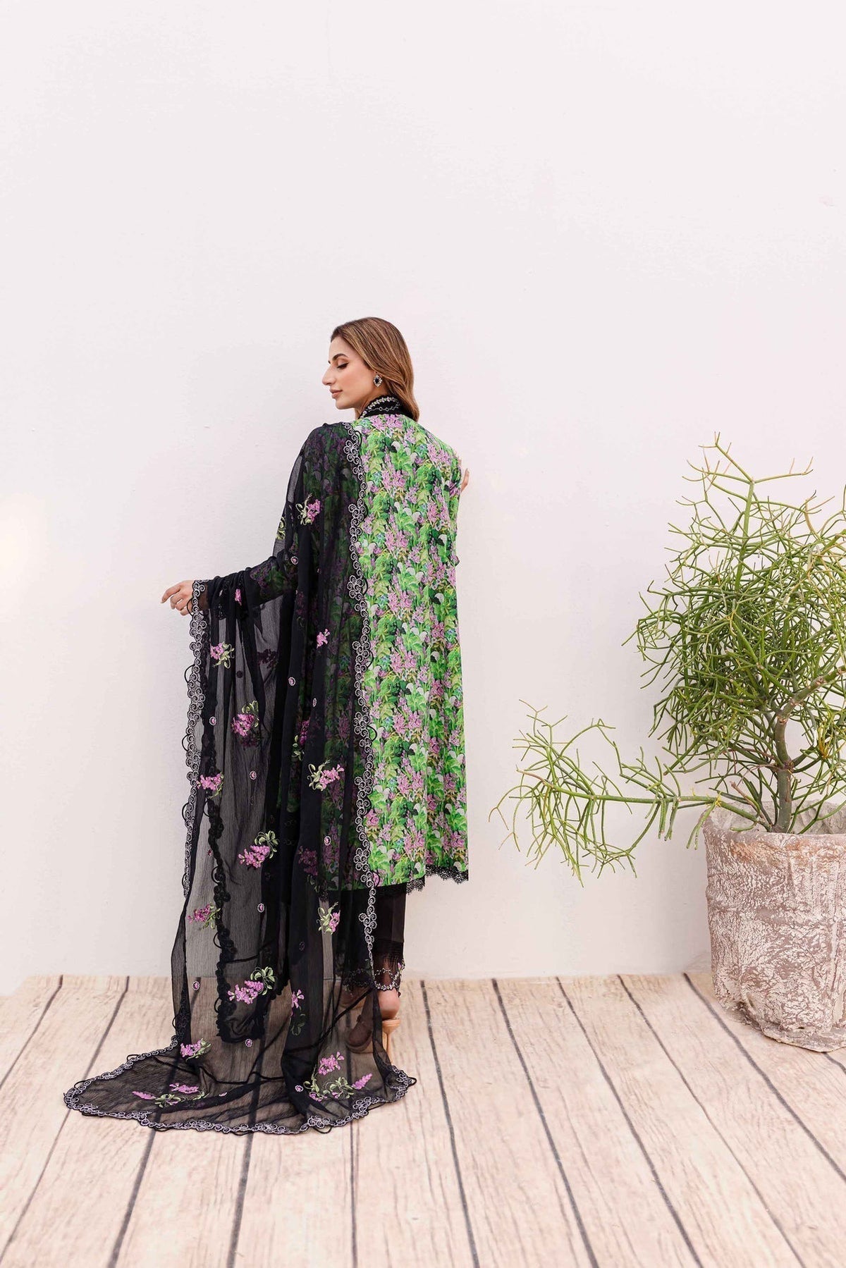 Sable Vogue | Shiree Lawn 24 | Black Iris -  Sable Vogue Luxury - Original Designer Dress - House of Maryam
