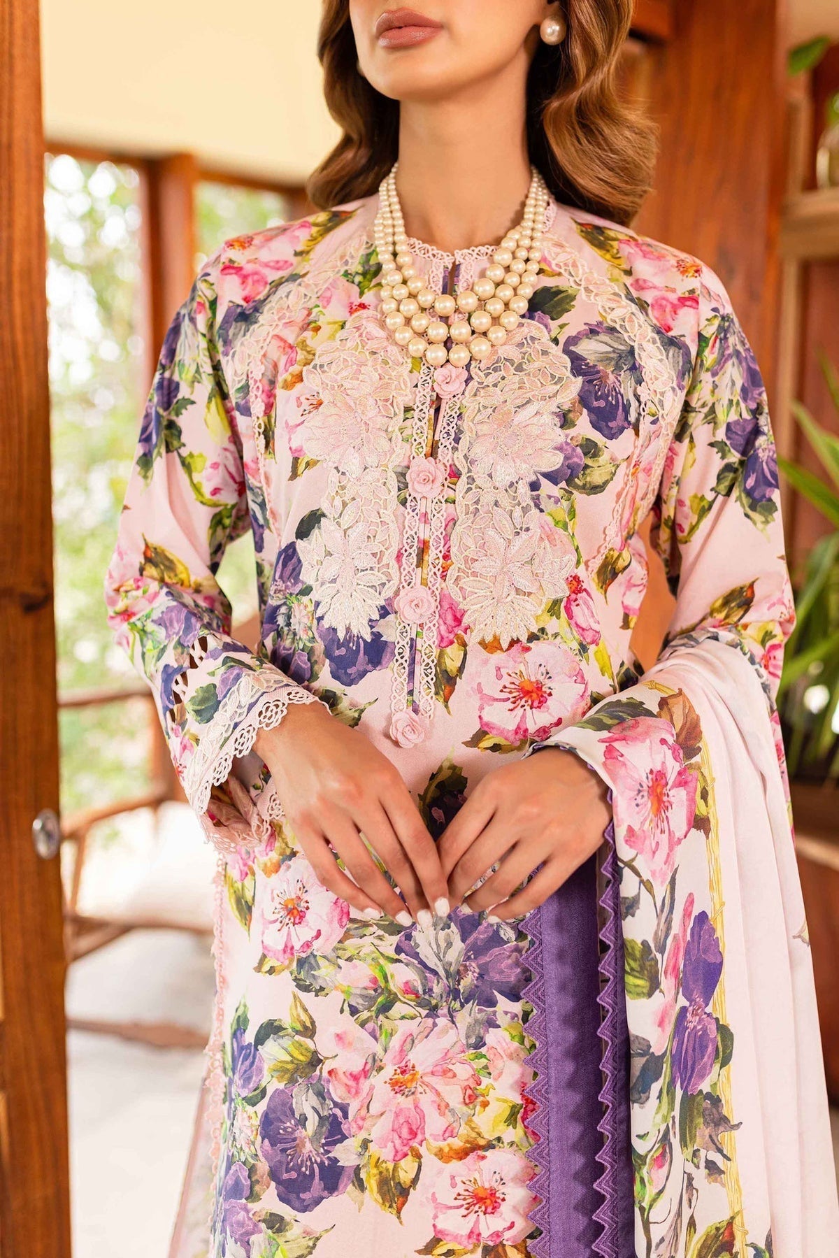 Sable Vogue | Shiree Lawn 24 | Pink Gardenia -  Sable Vogue Luxury - Original Designer Dress - House of Maryam