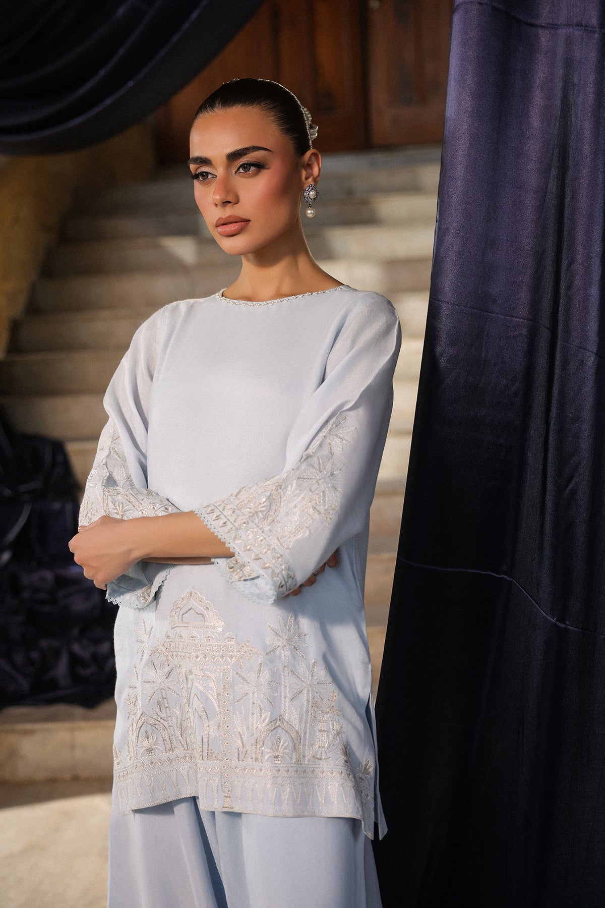 Sahar | Luxury Pret 25 | Misty Blue-2