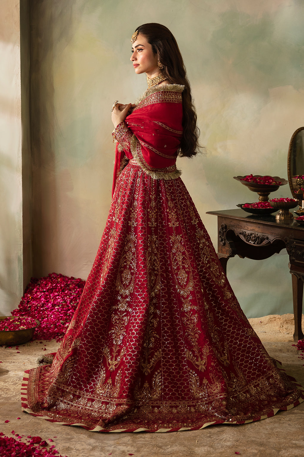 Saad Shaikh | Elana Wedding Formals |  Cerise -  Saad Shaikh Ladies Clothes - Original Designer Dress - House of Maryam