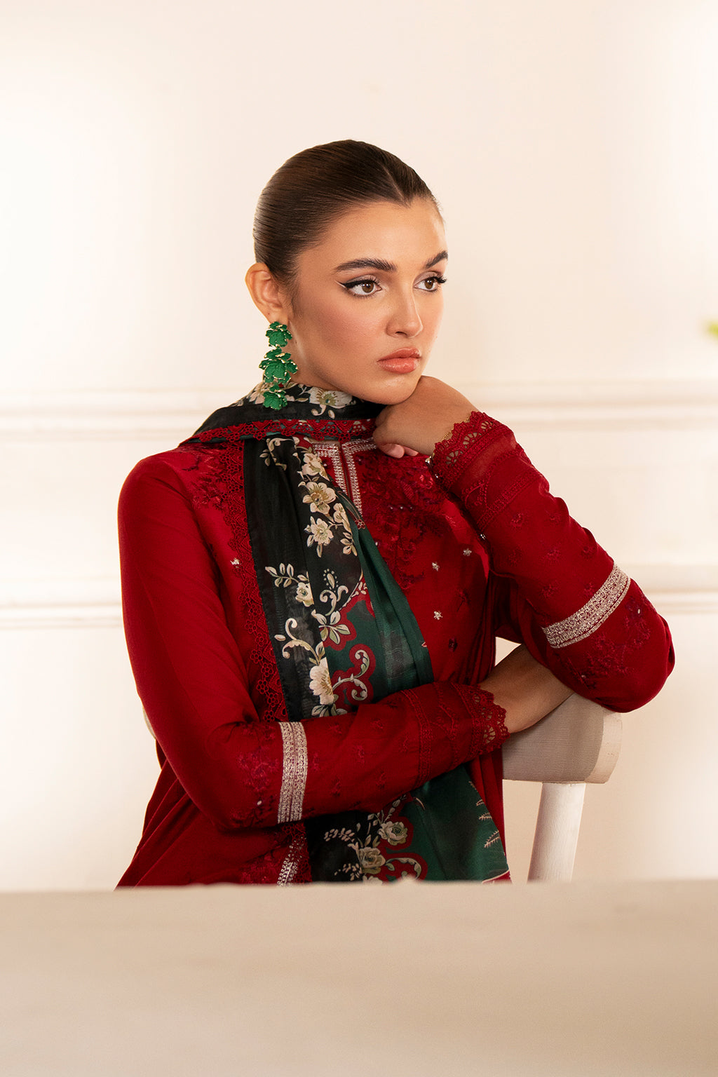 Saad Shaikh | Lumiere Winter |  D-07 Coral -  Saad Shaikh Ladies Clothes - Original Designer Dress - House of Maryam
