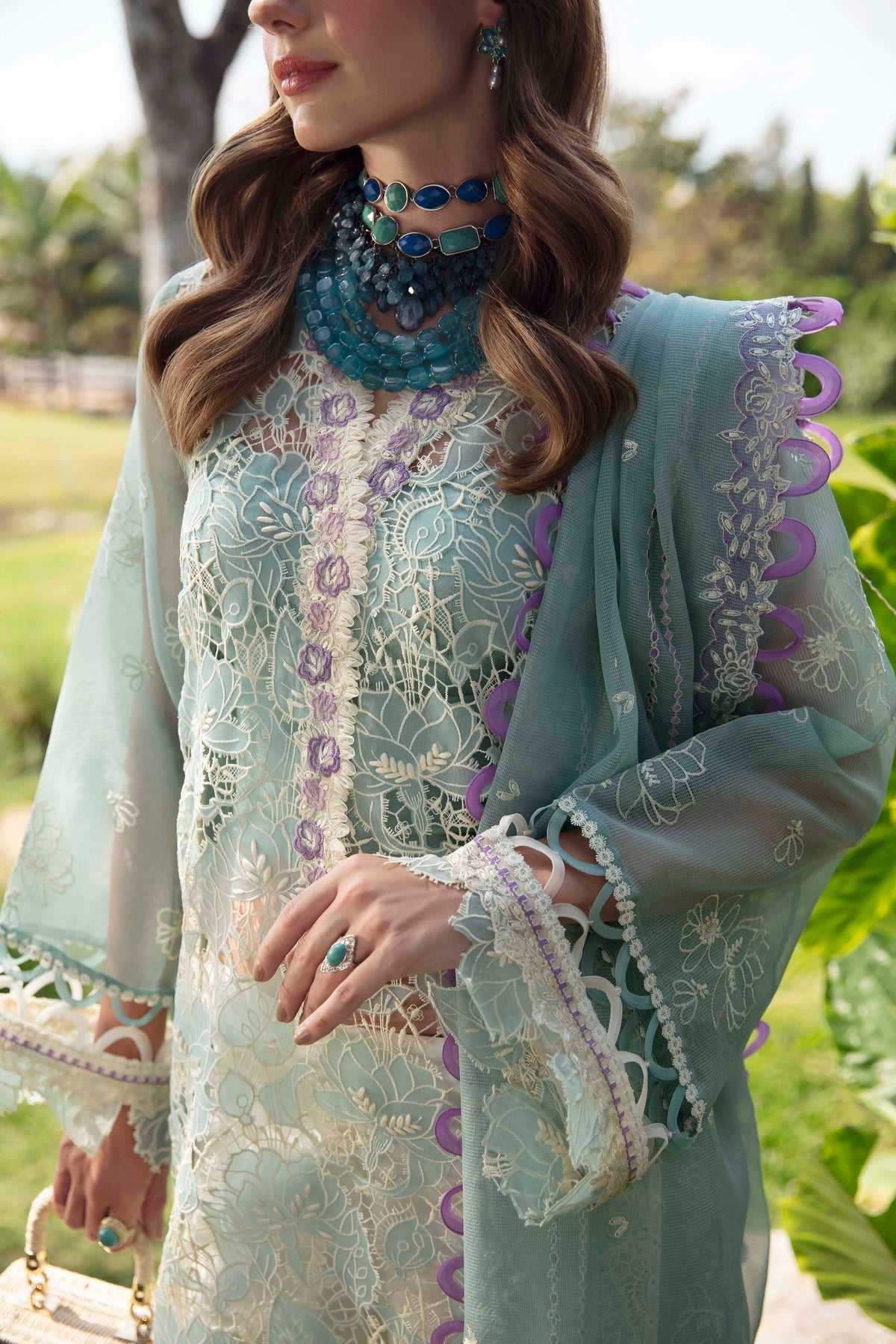 Sable Vogue | Luxury Lawn 24 | Afroz -  Sable Vogue Luxury - Original Designer Dress - House of Maryam