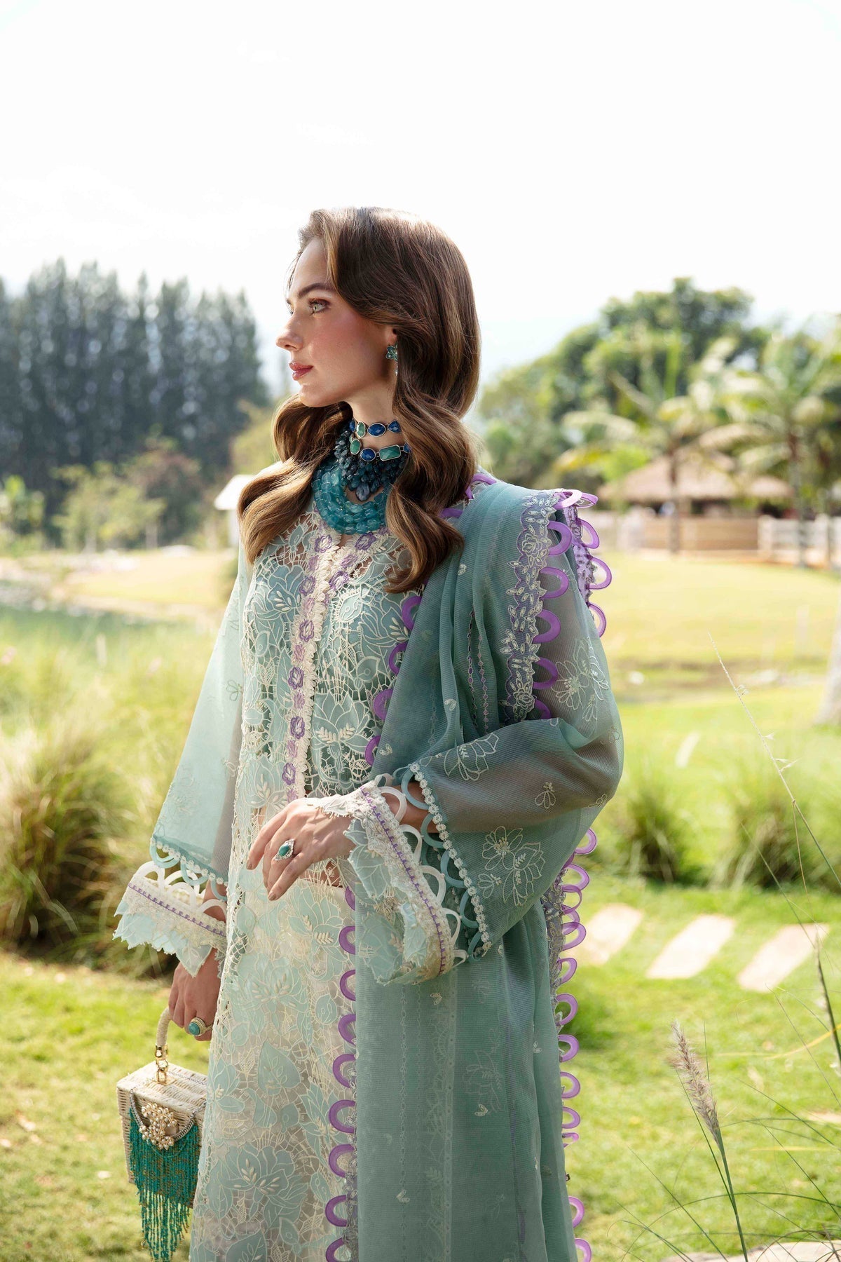 Sable Vogue | Luxury Lawn 24 | Afroz -  Sable Vogue Luxury - Original Designer Dress - House of Maryam