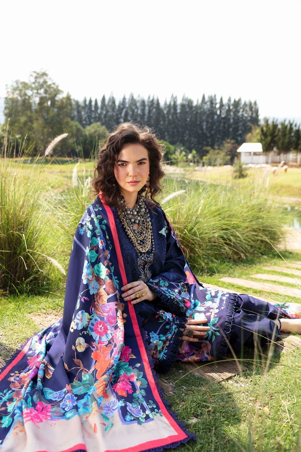 Sable Vogue | Luxury Lawn 24 | Blossom -  Sable Vogue Luxury - Original Designer Dress - House of Maryam