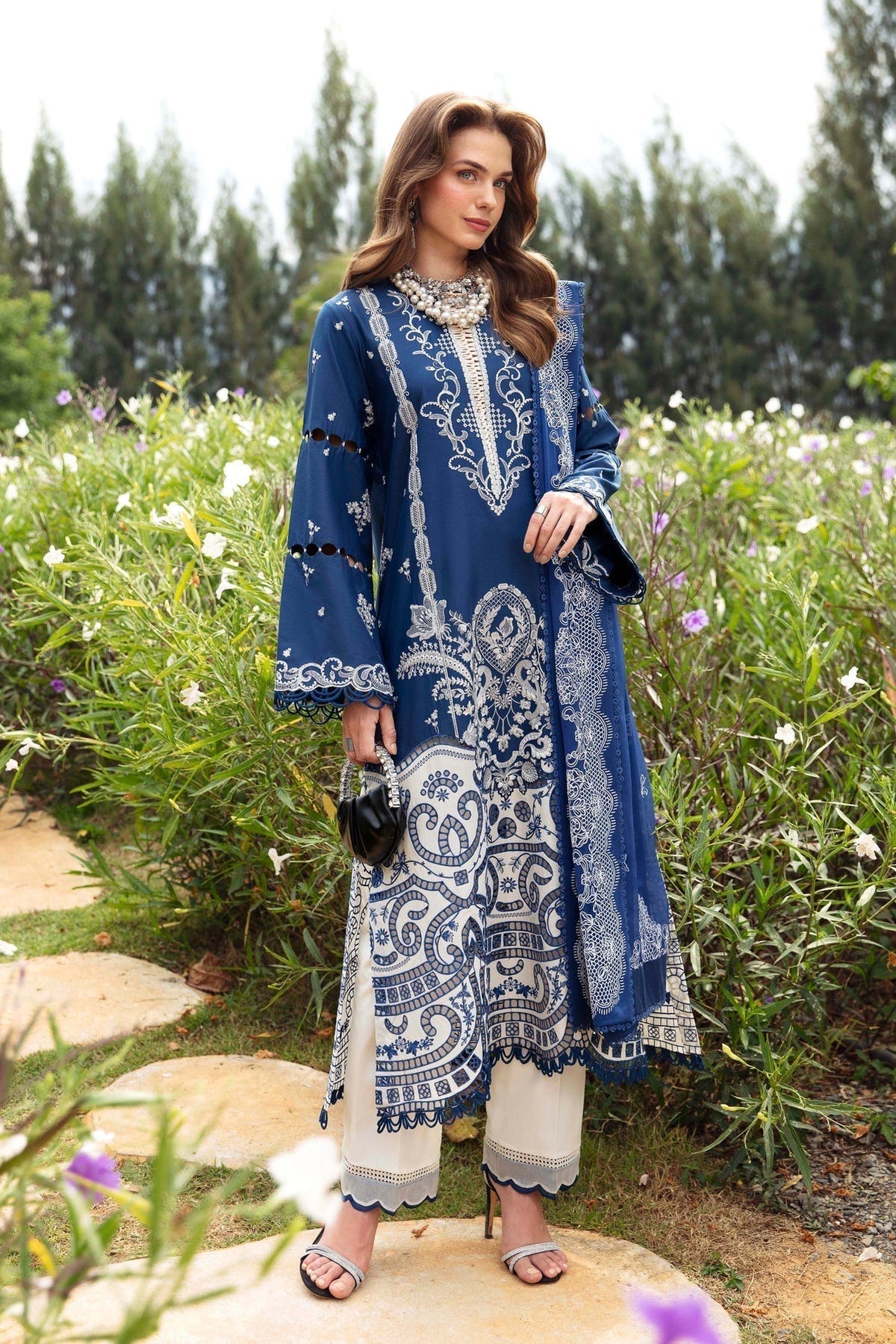 Sable Vogue | Luxury Lawn 24 | Afina -  Sable Vogue Luxury - Original Designer Dress - House of Maryam